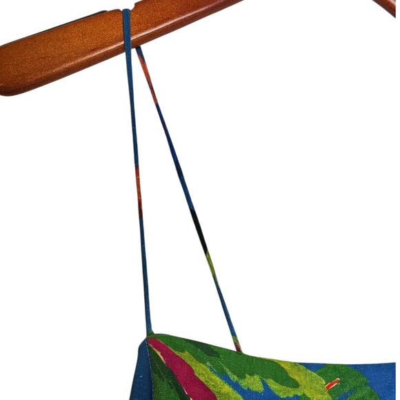 Farm Rio Blue Sunny Day Tropical Toucan & Palm Trees Linen Blend Mini Dress - Picture 6 of 10